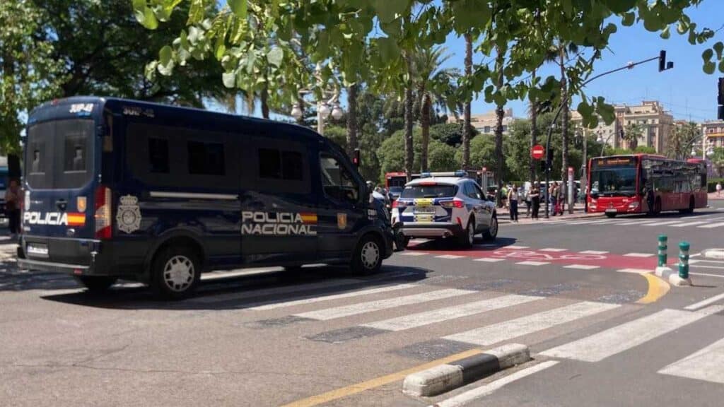 National Police van and Local Police Car