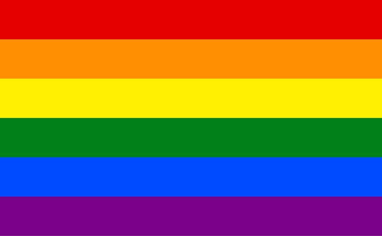 Rainbow Pride flag with six horizontal stripes